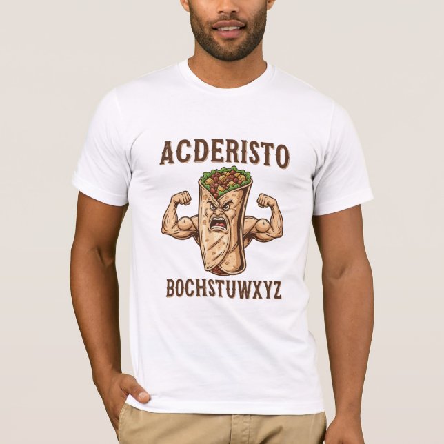 T-shirt Buff Burrito Drôle Conception de Gym (Devant)