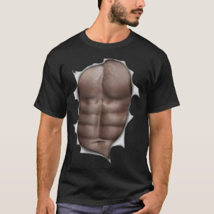T-shirt Buff Chest & Six Pack Abs - Chemise déchirée