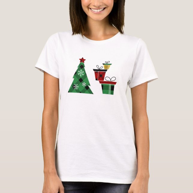 T-shirt Buffalo Check Red Plaid Noël (Devant)