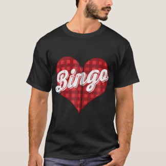 T-shirt Buffalo de Noël Plaid I Love Bingo Cadeau