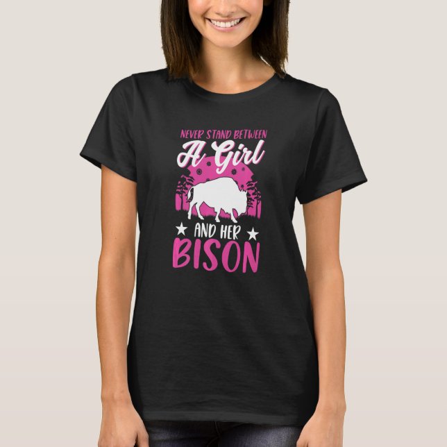 T-shirt Buffalo Girl Bison Water Buffalo   (Devant)