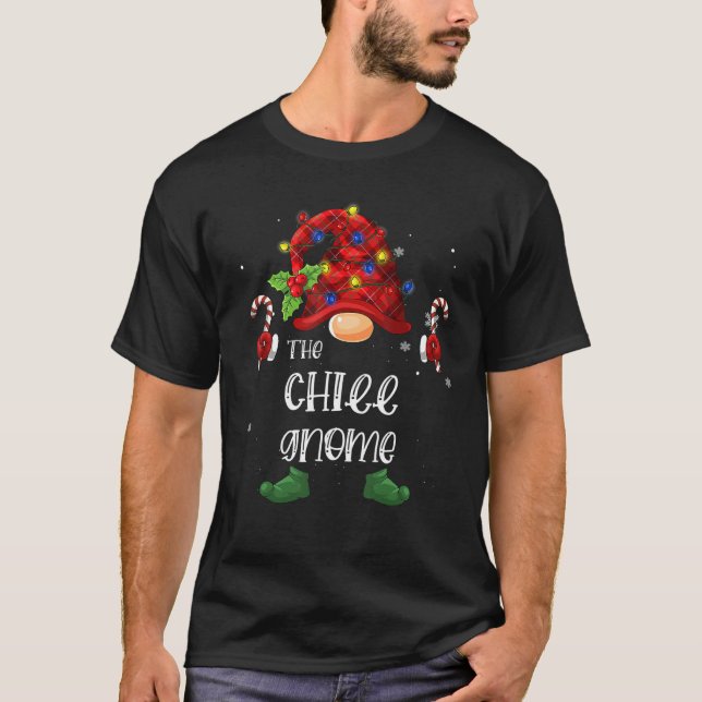 T-shirt Buffalo Gnome Chill Plaid Christmas Tree Light (Devant)
