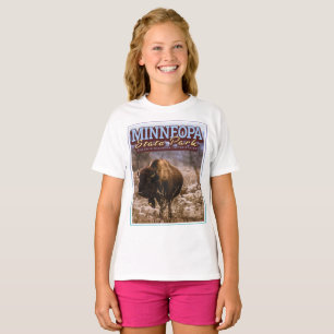 T-SHIRT BUFFALO - MINNEOPA STATE PARK - MINNESOTA USA