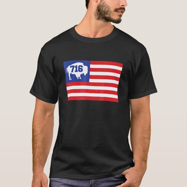 T-shirt Buffalo New York 716 Drapeau américain Buffalo Ny  (Devant)