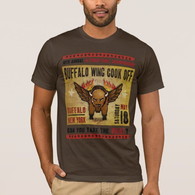 T-shirt Buffalo, NY - aile chaude de Buffalo du feu (Devant)