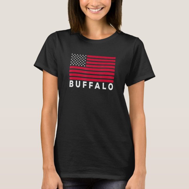 T-shirt Buffalo NY USA Flag Buffalo Red White & Blue Buffa (Devant)