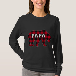 T-shirt Buffalo Plaid Bear Pajama de Noël Correspondant Fa
