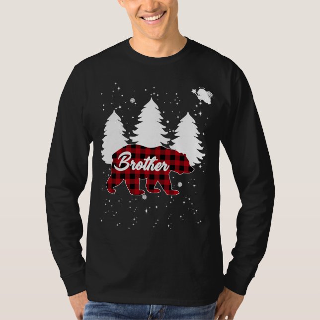 T-shirt Buffalo Plaid Brother Bear Arbre de Noël Pajama F (Devant)