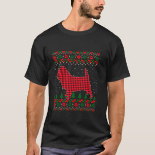 T-shirt Buffalo Plaid Cairre Terrier Chien Moche Xmas Fami