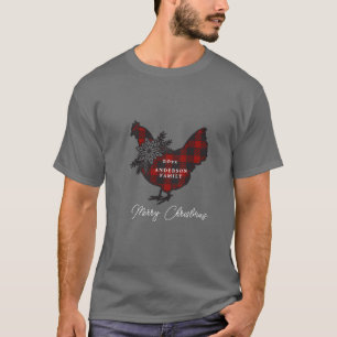 T-shirt Buffalo plaid Chicken Monogram Holiday