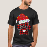 T-shirt Buffalo Plaid Christmas Paw Dog avec Santa hat Lig<br><div class="desc">Buffalo Plaid Christmas Paw Chien avec chapeau de Père Noël Lumières</div>
