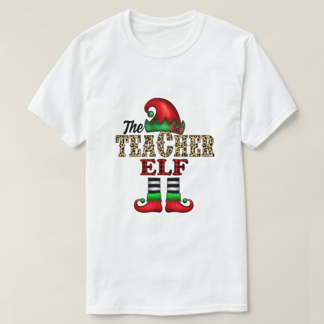 T-shirt Buffalo Plaid Christmas Shirt Teacher Elf Matching (Design devant)