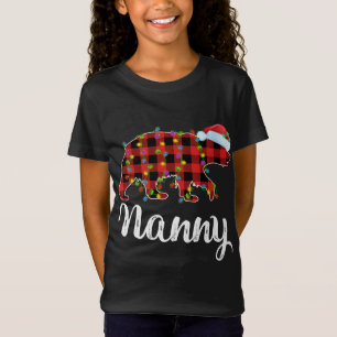 T-Shirt Buffalo Plaid Correspondant Famille Nanny Ours de