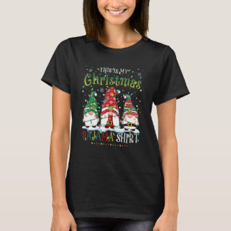 T-shirt Buffalo Plaid Gnome Voici Mon Pyjama De Noël