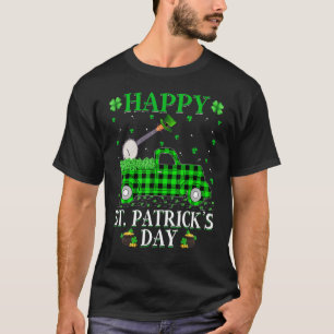 T-shirt Buffalo Plaid Green Truck Banjo St. Patrick's Day
