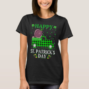 T-shirt Buffalo Plaid Green Truck Flounder Fish St Patrick
