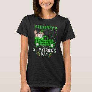 T-shirt Buffalo Plaid Green Truck Shih Tzu Dog St Patrick'