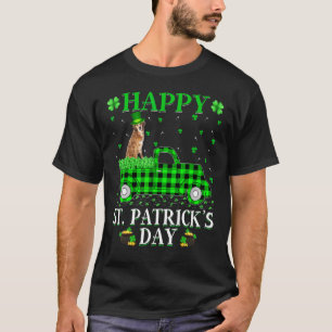 T-shirt Buffalo Plaid Green Truck Spaniel Dog St Patrick's