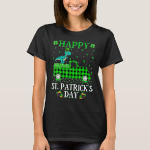 T-shirt Buffalo Plaid Green Truck Tyrannosaurus St. Patron