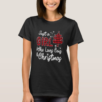 T-shirt Buffalo Plaid Juste Une Fille Qui Aime Les Vaches