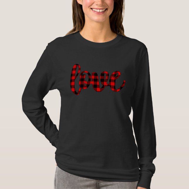 T-shirt Buffalo Plaid Love (Devant)