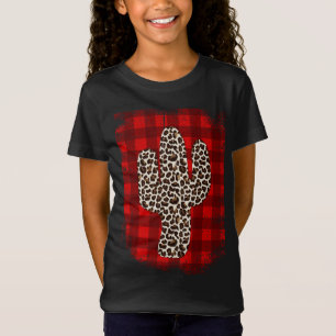 T-Shirt Buffalo Plaid Motif Cactus Noël