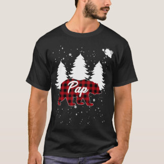 T-shirt Buffalo Plaid Pap Bear Arbre de Noël Pyjama Famill