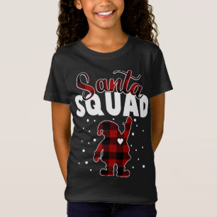 T-Shirt Buffalo Plaid Père Noël Squad Famille de Noël Matc