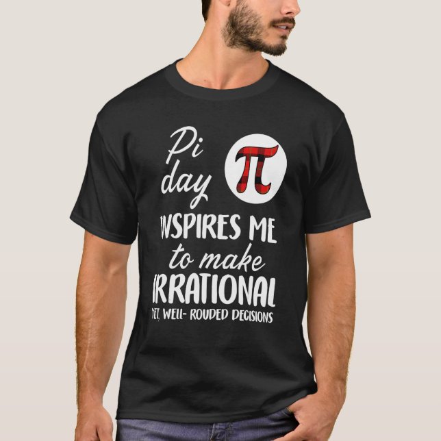 T-shirt Buffalo Plaid Pi Symbol Pi Day Inspires Me Math Lo (Devant)