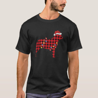 T-shirt Buffalo Plaid Santa Australian Cattle Dog Christma