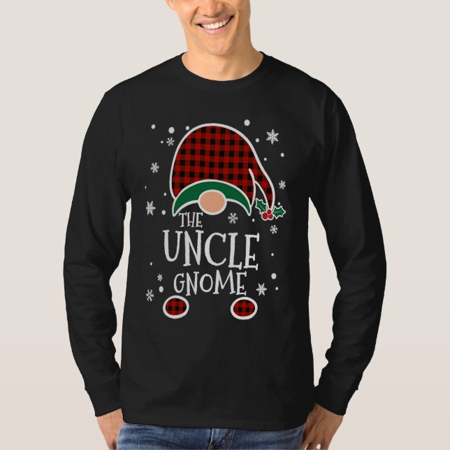 T-shirt Buffalo Plaid Uncle Gnome  Christmas Family Matchi (Devant)