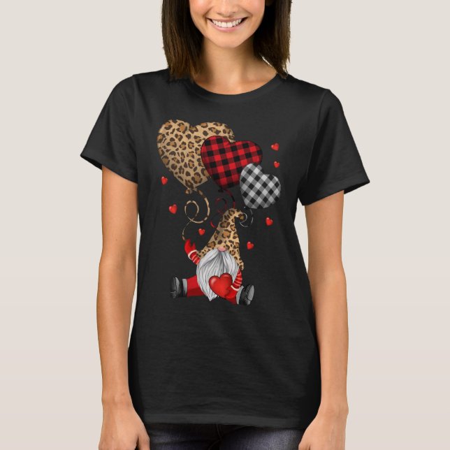 T-shirt Buffalo Rouge Noir Plaid Et Coeurs Léopard Valenti (Devant)