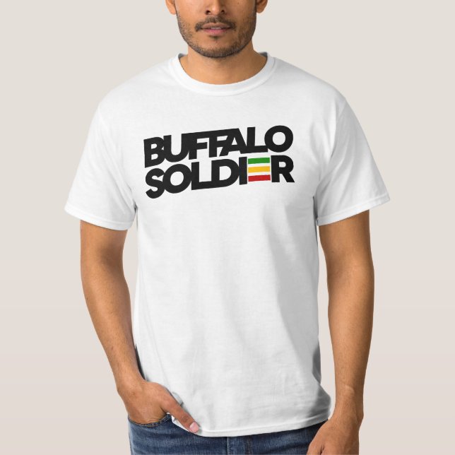 T-shirt Buffalo Soldier Rasta Colours Reggae (Devant)