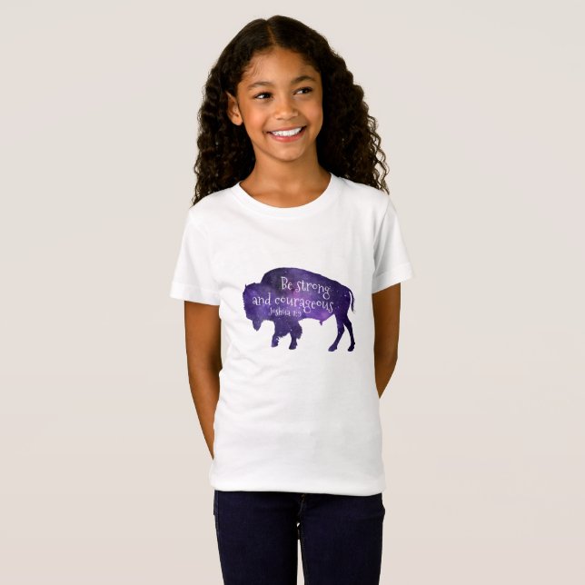 T-Shirt Buffalo Soyez fort et courageux (Devant entier)