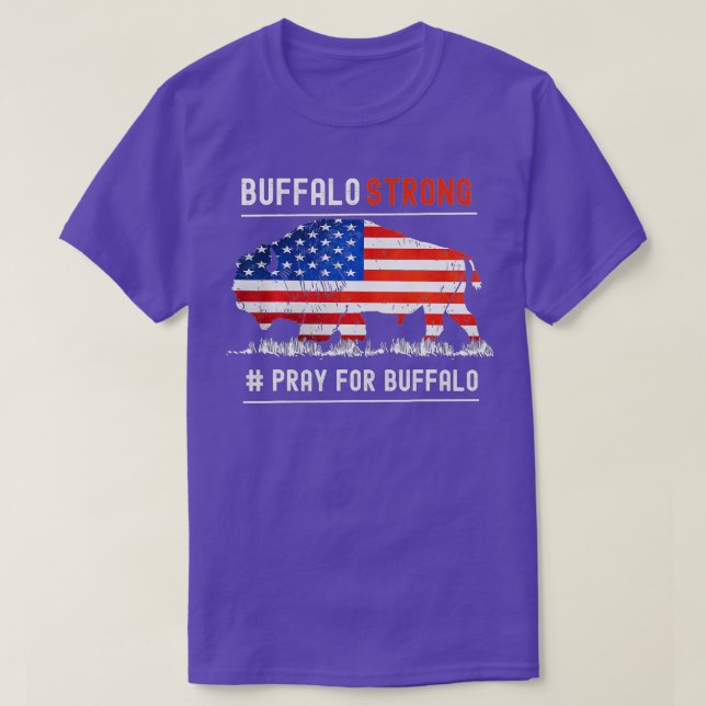 T-shirt Buffalo Strong Pray For Buffalo American flag (2) (Design devant)
