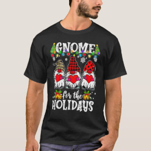 T-shirt Buffalo Trois Gnomes Plaid Red Christmas Lights Me