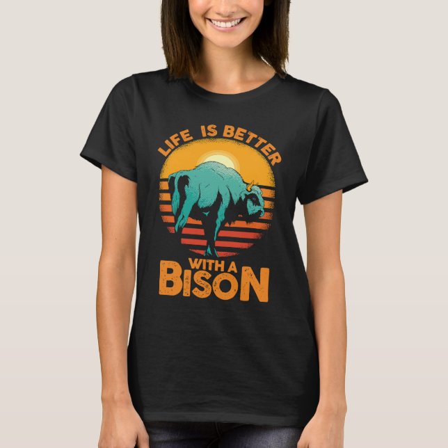 T-shirt Buffalo Whisperer Fluffy Cow  With A Bison (Devant)