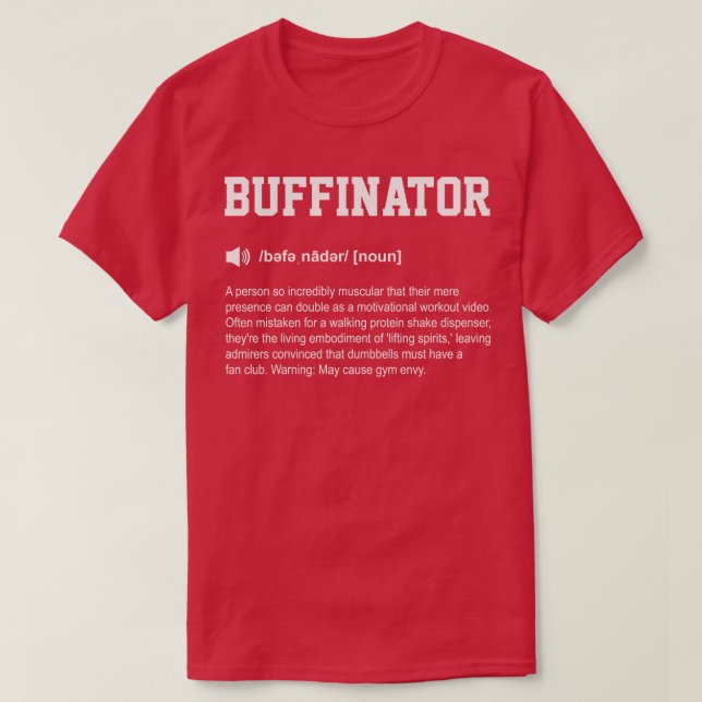 T-shirt Buffinator Funny Dictionary Gym Signification (Design devant)