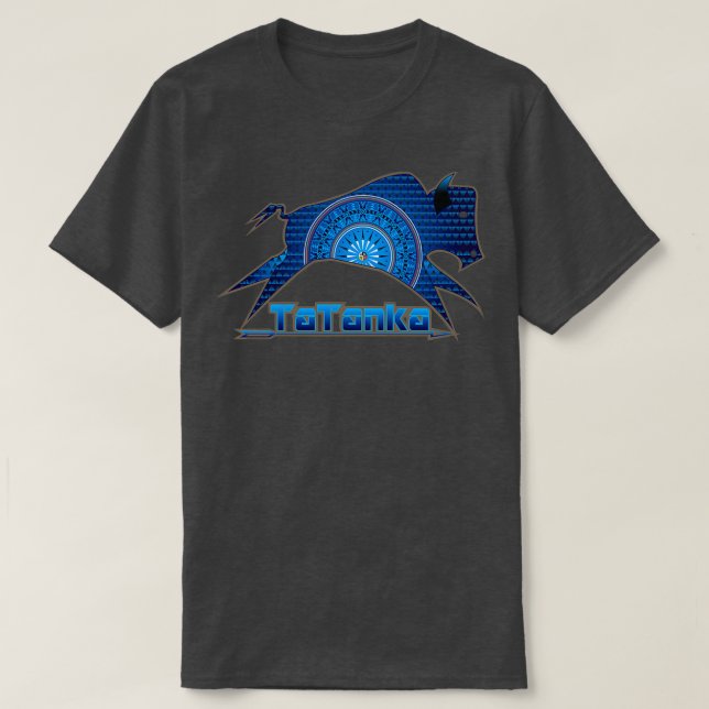 T-shirt Buffle amérindien Tatanka Blue (Design devant)