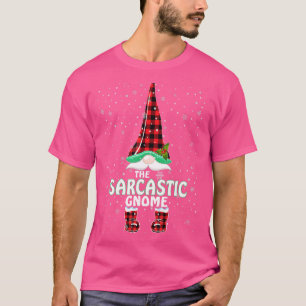 T-shirt Buffle Gnome Sarcastique Plaid Correspondant Noël
