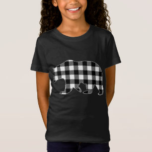 T-Shirt Buffle noir et blanc Plaid Ours Pajam Noël