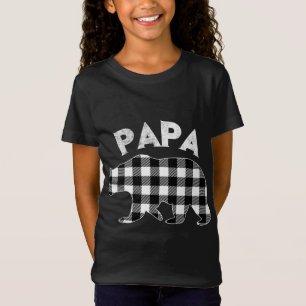 T-Shirt Buffle noir et blanc Plaid Papa Ours Noël
