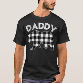 T-shirt Buffle noir et blanc Plaid papa Ours Noël