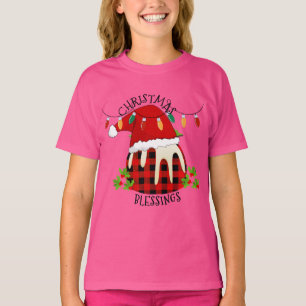 T-shirt Buffle rouge Père Noël Pudding de Noël Unisex