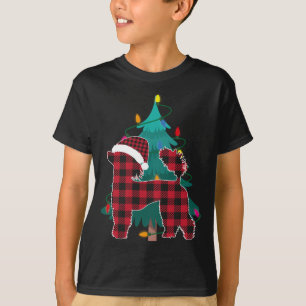T-shirt Buffle rouge Plaid Grand Poodle Correspondant Noël