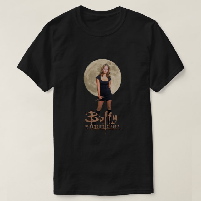 T-shirt Buffy the Vampire Slayer Buffy Photo avec Moon Tan (Design devant)