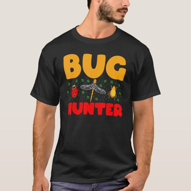 T-shirt Bug Hunter Ladybugs Dragonfly Bee Bug Beetle Wasp (Devant)