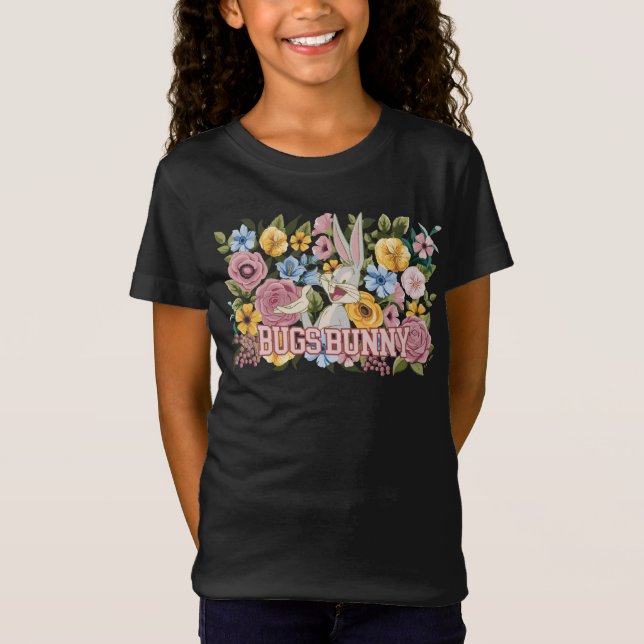 T-Shirt BUGS BUNNY™ Broderie Florale Graphique (Devant)
