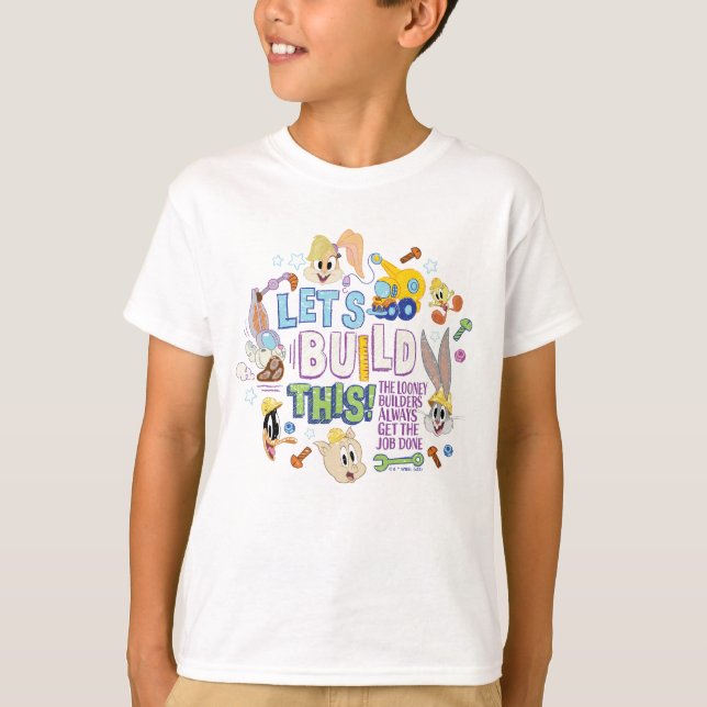 T-shirt BUGS BUNNY BUILDERS™| "Let's Build This" Esquisse (Devant)