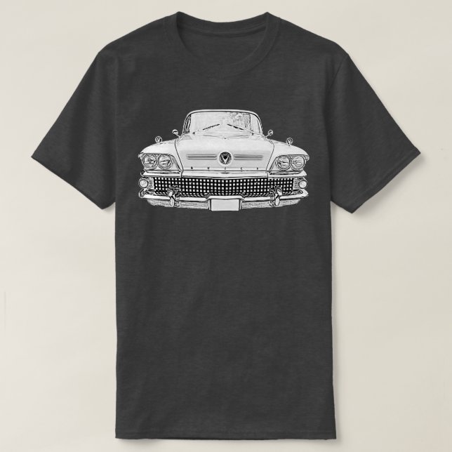 T-shirt Buick Riviera 1950 classique américain monochrome (Design devant)